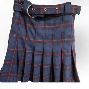 Wild Honey striped plaid mini skirt size Small